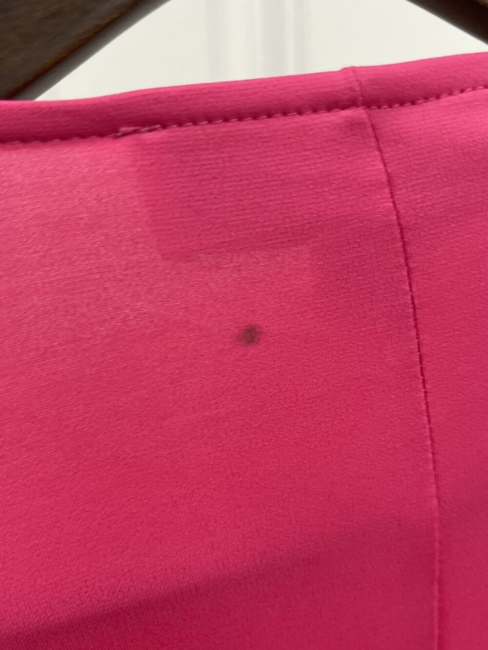 American Glamour Badgley Mischka Hot Pink Long Knit Open Front Duster Coatigan L - Picture 5 of 8